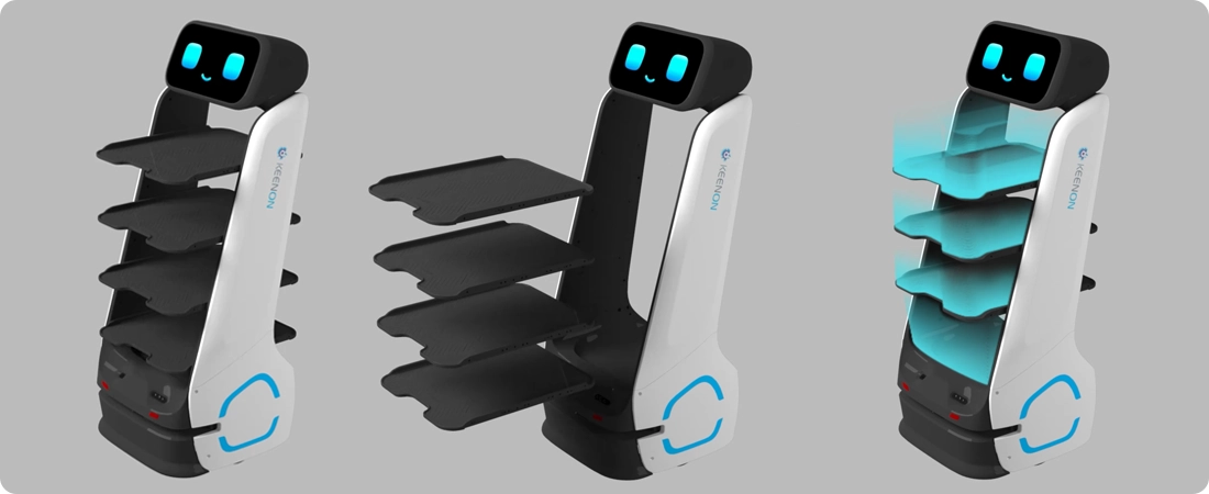 Keenon DinerBot T9 - регулировка высоты подносов