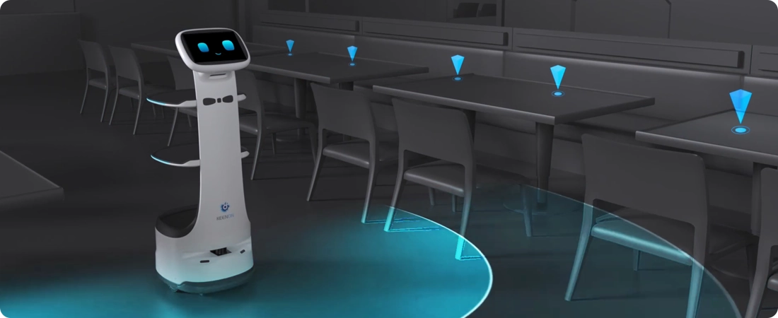 Робот-официант Keenon DinerBot T8 - Точная навигация и позиционирование
