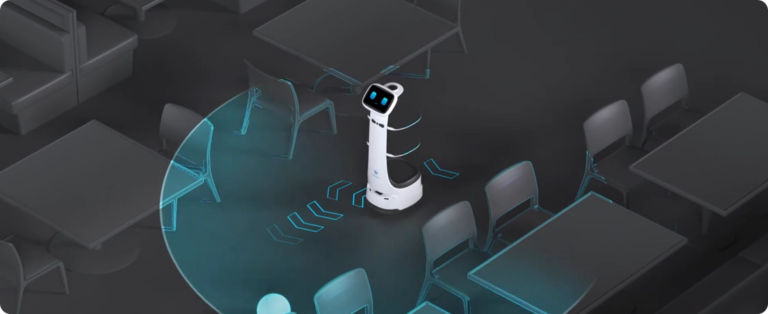 Робот-официант Keenon DinerBot T8 - Трехмерное восприятие и мгновенная реакция